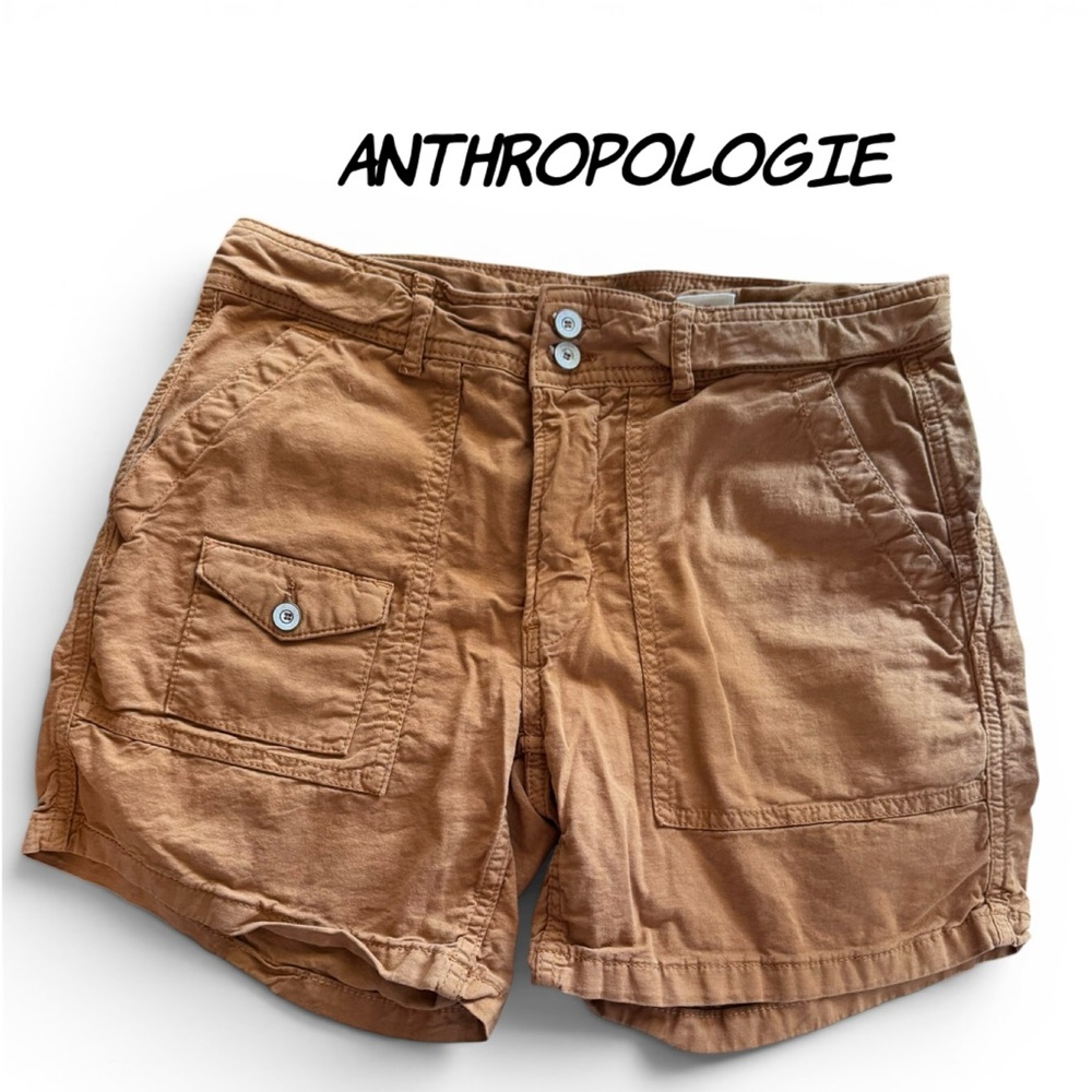 Anthropologie The Wanderer Warm Brown/Bronze Utility Cargo Shorts Size 27